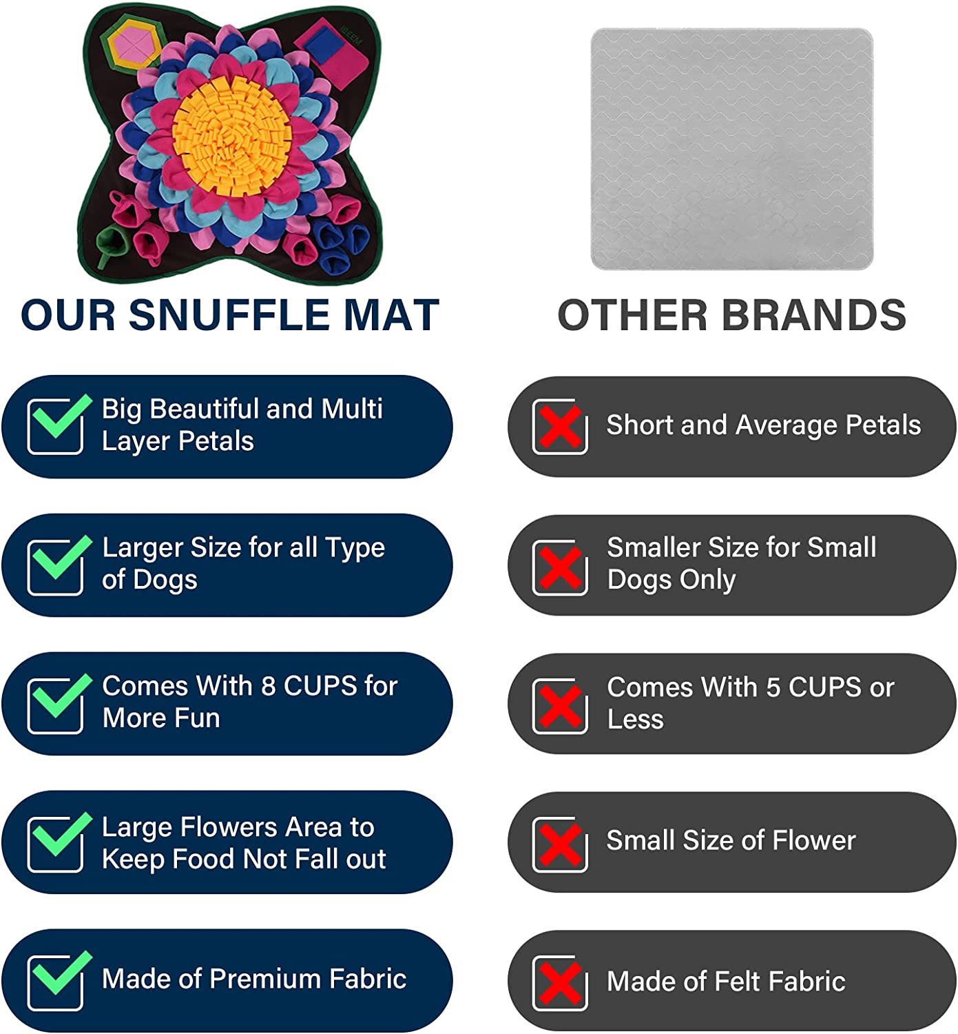 IBEEM Snuffle Mat for Dogs With Glove