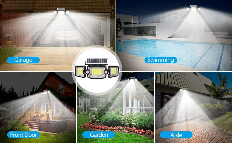 IBEEM Motion Sensor Outdoor Lights with 305 LED Solar Lights