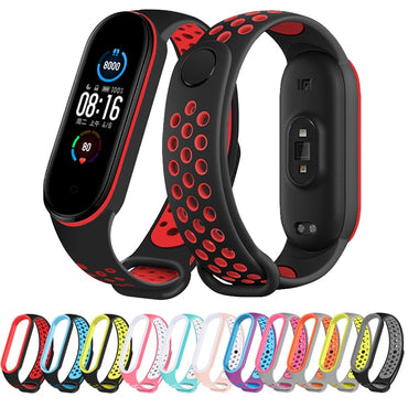 Silicone Strap for Xiaomi Mi Band 5, 4, 3, Replacement Bracelet/Wristband, Smart Watch Accessories, Waterproof and Breathable