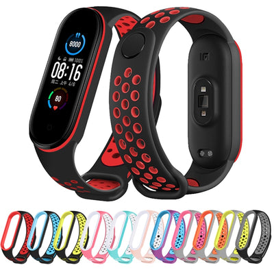 Silicone Strap for Xiaomi Mi Band 5, 4, 3, Replacement Bracelet/Wristband, Smart Watch Accessories, Waterproof and Breathable